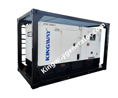 60KVA কিংওয়ে ATEX সার্টিফাইড জোন 2 এক্স প্রুফ ডিজেল জেনারেটর সেট ডিএনভি স্ট্যান্ডার্ড অফশোর সার্ভিস লিফটিং ফ্রেম সহ