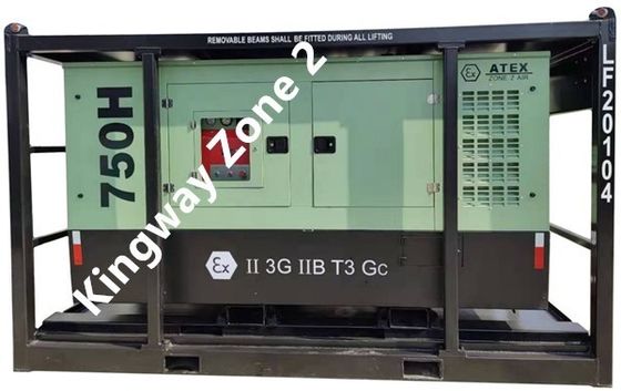 3phase DNVGL 2.7-1 স্কিড ফ্রেম ATEX সার্টিফিকেশন 260 CFM 425CFM অনশোর অফশোর প্ল্যাটফর্ম বিস্ফোরণ প্রতিরোধী বায়ু সংকোচকারী