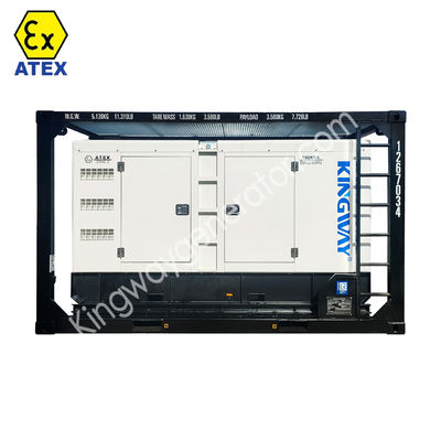 3phase ATEX সার্টিফিকেশন DNVGL 2.7-1 স্কিড ফ্রেম 400kva জোন2 বিস্ফোরণ প্রতিরোধী ডিজেল জেনারেটর সেট অফশোর প্ল্যাটফর্ম