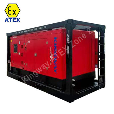3phase ATEX সার্টিফিকেশন DNVGL 2.7-1 স্কিড ফ্রেম 400kva জোন2 বিস্ফোরণ প্রতিরোধী ডিজেল জেনারেটর সেট অফশোর প্ল্যাটফর্ম