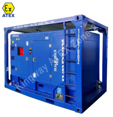 OEM কাস্টমাইজড ATEX 3phase 200kw zone2 বিস্ফোরণ প্রতিরোধী ডিজেল জেনারেটর সেট DNVGL 2.7-1 স্কিড ফ্রেম প্ল্যাটফর্ম সার্ভিস ইঞ্জিন