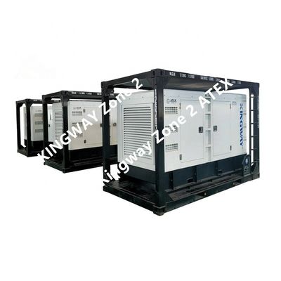 ATEX সার্টিফিকেশন৩ফেজ DNVGL 2.7-1 স্কিড ফ্রেম 120kw 150kva অনশোর অফশোর প্ল্যাটফর্ম জোন 2 জেনারেটর