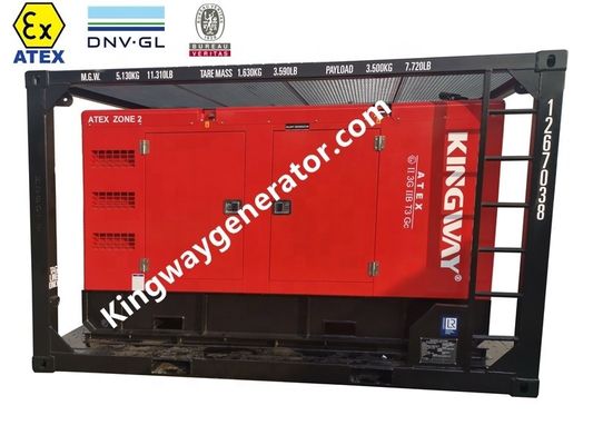 ATEX সার্টিফিকেশন৩ফেজ DNVGL 2.7-1 স্কিড ফ্রেম 120kw 150kva অনশোর অফশোর প্ল্যাটফর্ম জোন 2 জেনারেটর
