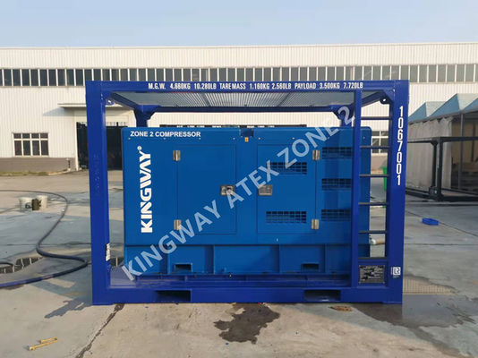 ATEX Zone 2 375CFM Sullair বিস্ফোরণ-প্রমাণ ডিজেল এয়ার কম্প্রেসার কিংওয়ে DNV ফ্রেম