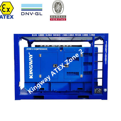ATEX Zone 2 375CFM Sullair বিস্ফোরণ-প্রমাণ ডিজেল এয়ার কম্প্রেসার কিংওয়ে DNV ফ্রেম