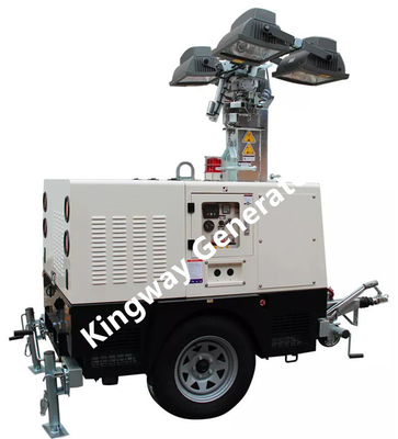 নির্মাণ সাইট থেকে 9m উত্তোলন উচ্চতা 230V মোবাইল LED লাইট টাওয়ার