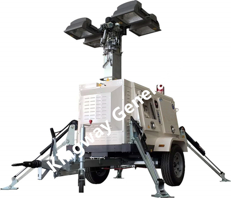 নির্মাণ সাইট থেকে 9m উত্তোলন উচ্চতা 230V মোবাইল LED লাইট টাওয়ার